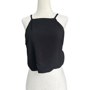 Express Black Tie Bow Sleeveless Crop Top Women's Size Medium | 25-13-2